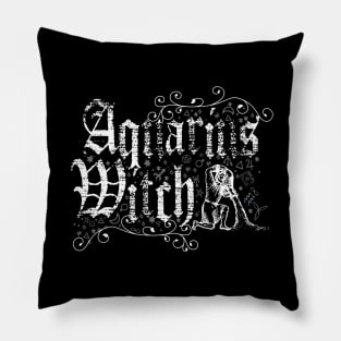 Aquarius Zodiac sign Witch craft vintage distressed Horoscope Pillow
