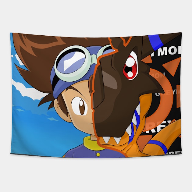 Tai and Greymon Tapestry by MEArtworks