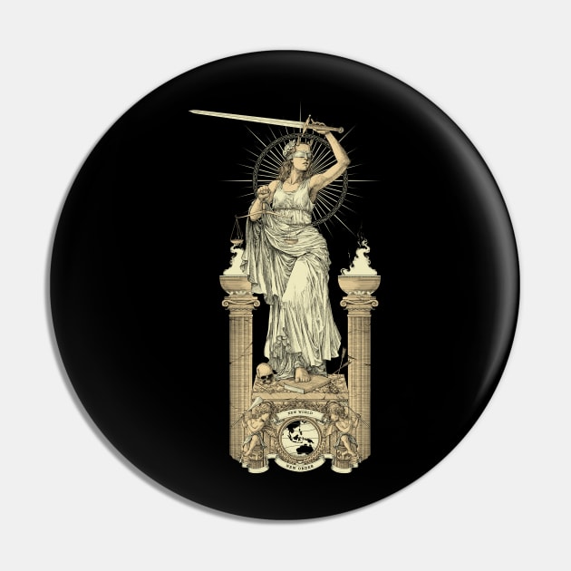 Themis Goddess New World New Order Pin by Mang Kumis