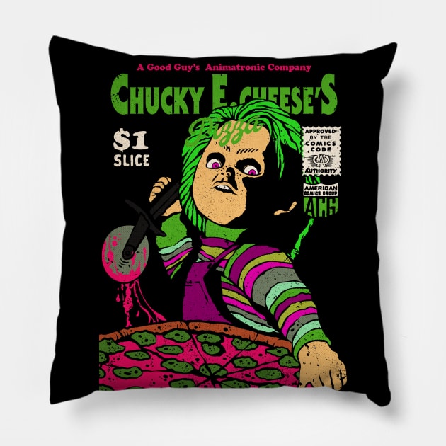 Chucky E. Cheese's (Variant Color) Pillow by designedbydeath