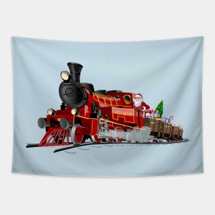 cartoon Santa Express Tapestry