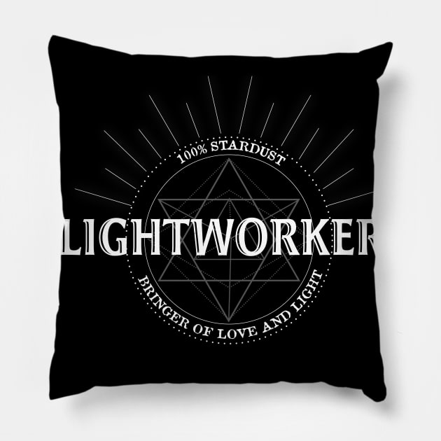 Lightworker Healer Spiritual Awakening Pillow by Cosmic Dust Art