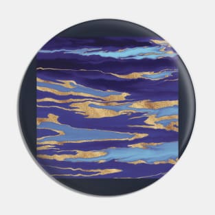 Gold Purple Marble Abstract Painting Pin