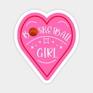 Cute Basketball Art For a Girl Magnet