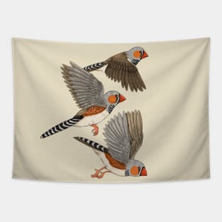 Zebra Finches Flight Tapestry