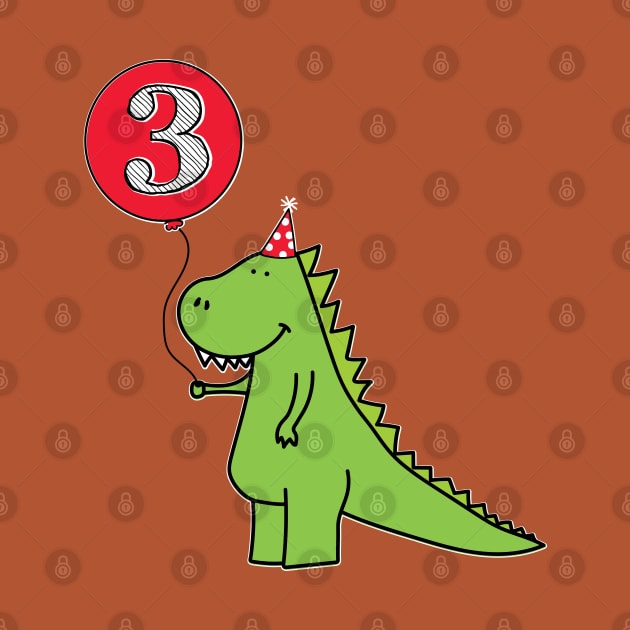 Birthdaysaurus T Rex Dinosaur 3rd Birthday by HungryDinoDesign