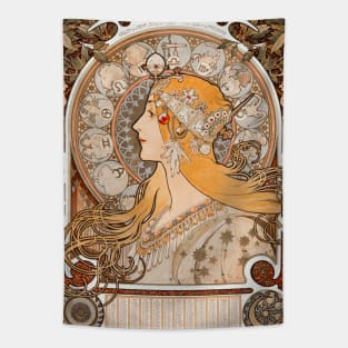 Alphonse Mucha Zodiaque La Plume Tapestry