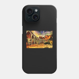 Train on stone bridge Phone Case