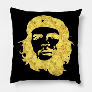 Che Guevara Portrait THE REBEL Abstract Tattoo Black and Gold style Pillow