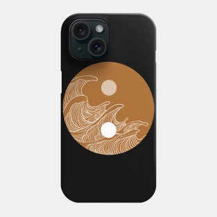 Yin Yang Wave Sun and Moon Phone Case