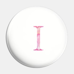 Pink Iota Watercolor Letter Pin