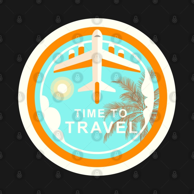 Vintage plane travel. Retro travel badge by VFR Zone