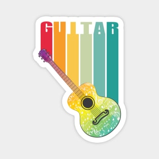 Acoustic guitar and music notes Magnet