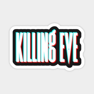 Killing Eve Retro Blur Logo - White Magnet