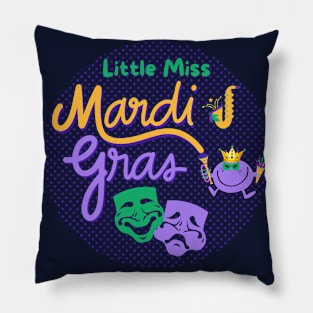 Little Miss Mardi Gras Pillow