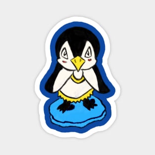 Little baby penguin sketch colour Magnet