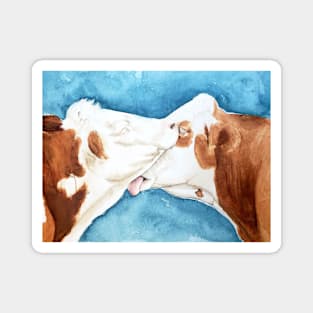 Kissing cow Magnet