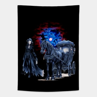 Goth girl and carriage Tapestry