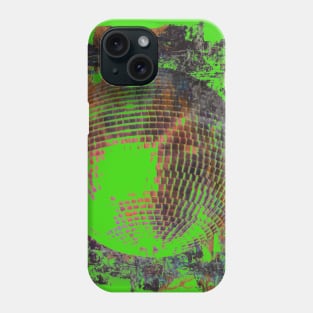 Green disco ball art collage Phone Case