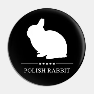 Polish Rabbit White Silhouette Pin