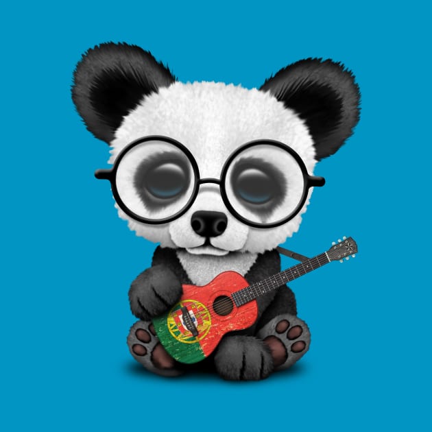 Baby Panda Playing Portuguese Flag Guitar by jeffbartels