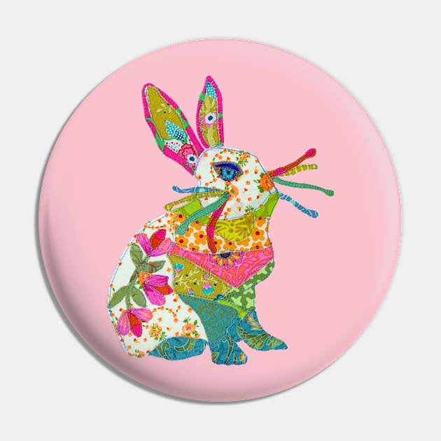 Boho Bunny Karen Payton Art Pin by karenpaytonart