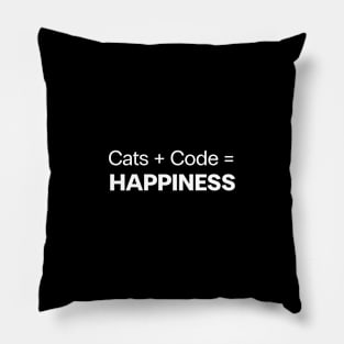 Cats + Code = Happiness Pillow