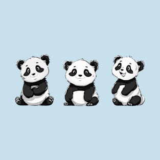 Three Cute Panda Bears T-Shirt