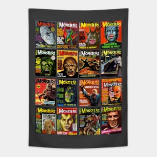 Famous Monsters Collage Series 3 Tapestry