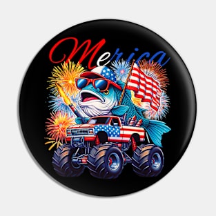 Fish riding monster truck for 4th of july Pin