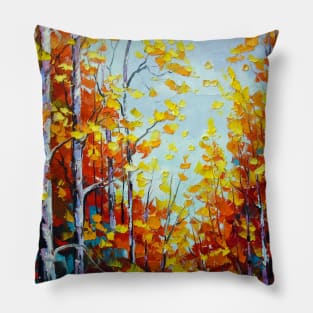 Autumn breath of birches Pillow