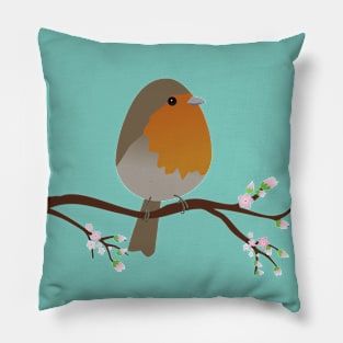 Cute egg shaped robin Pillow