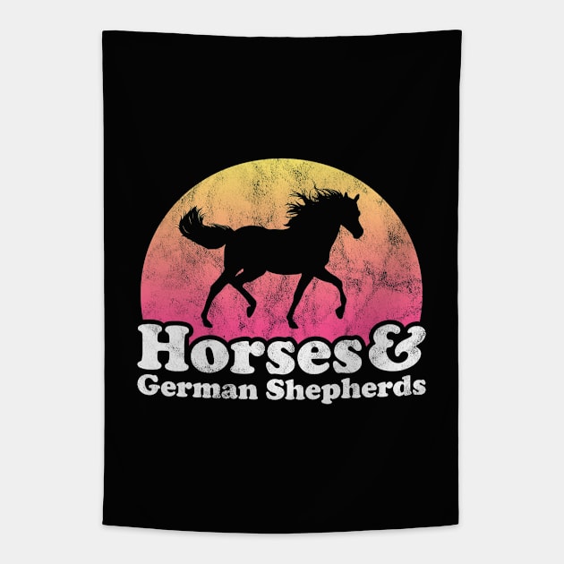 Horses and German Shepherds Gift for Horse Lovers and Dog Lovers Tapestry by JKFDesigns