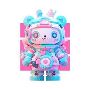 AKBLM - PASTEL STEAMPUNK MECHA KUMA | HYPER POP 3D ANIME MASCOT T-Shirt