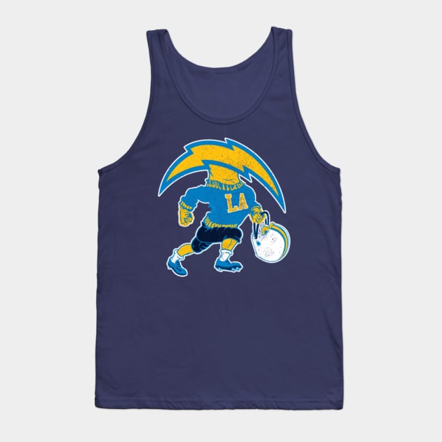 darklordpug Retro Los Angeles Football Bolt Head Mascot T-Shirt