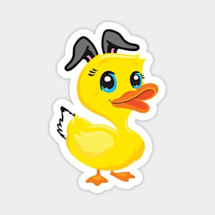 Cute Easter Bunny Duck Magnet