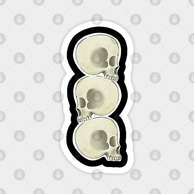 Pile of Skulls Magnet by Metal Tea