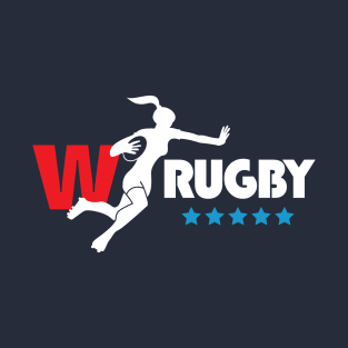 Womens Rugby - white text T-Shirt