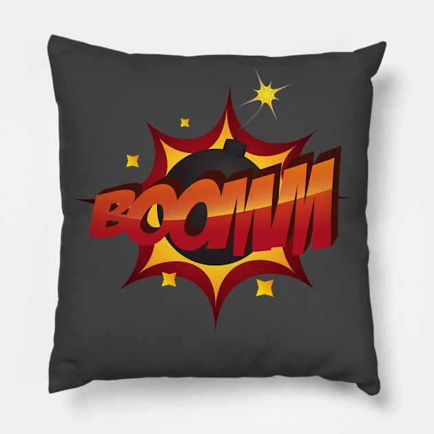 BOOM BOMB Pillow by Grishman4u