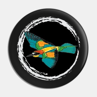 Nice Artwork showing an European Bee-Eater in Flight IV Pin