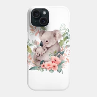 Cute koala with flowers Phone Case