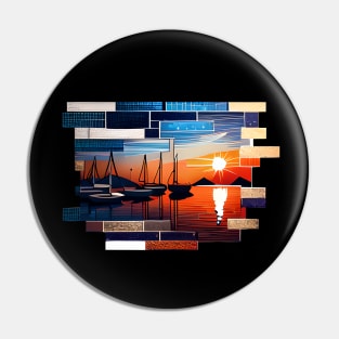 Marina Abstract Mosaic Pin