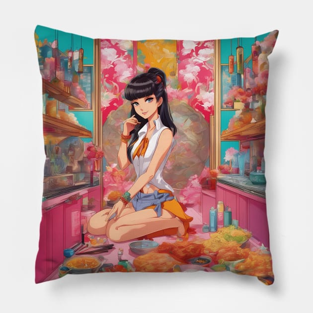 Anime Dreams Cute Girl  Anime Graphic Pillow by animegirlnft