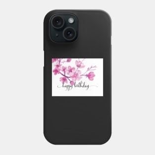 Watercolor Blossoms Floral Birthday Card | Greeting Card Phone Case