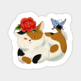 Minhwa: Cat and Butterfly F Type Magnet