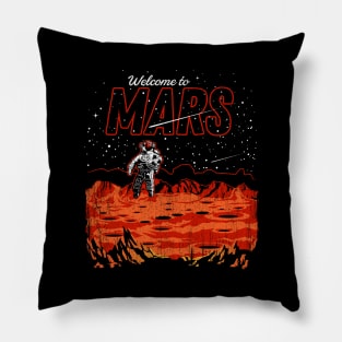 Welcome to Mars greetings from postcard Pillow