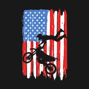 American Flag Motocross Graphic T-Shirt