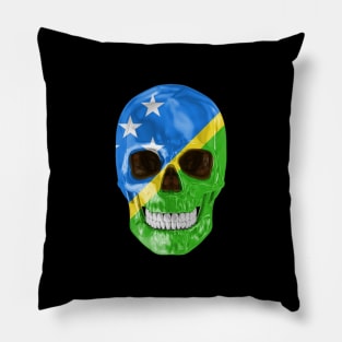 Solomon Islands Flag Skull - Gift for Solomon Islanders With Roots From Solomon Islands Pillow