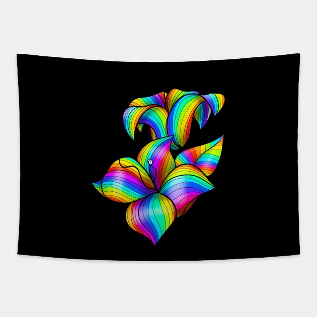 Rainbow lily flowers Tapestry by Izzzzman