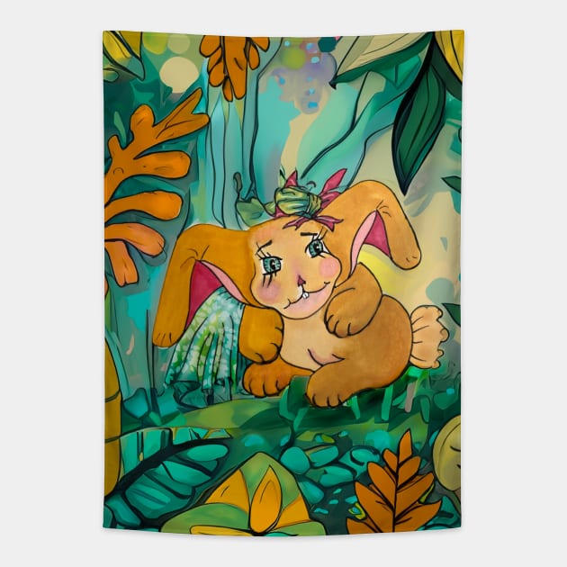 Every Bunny Needs Their Blankie Sometimes Tapestry by RhondaChase